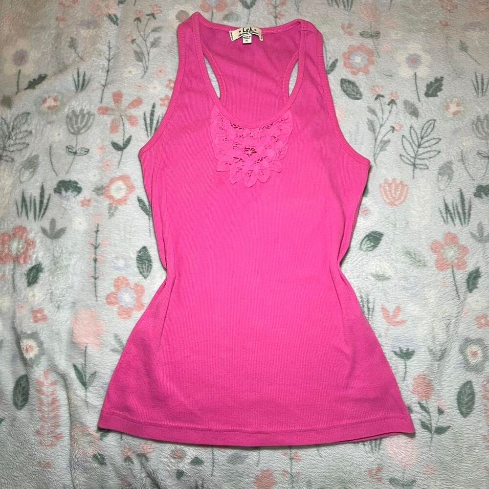 Vintage Lei 90s Y2K Lace Tank Top Junior XL - 2000s Mcbling Indie Fairy Grunge